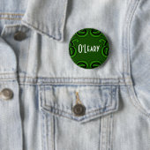 Groene deco-naamtag ronde button 5,7 cm (In situ)
