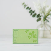 Groene deco-profielkaart visitekaartje (Staand voorkant)