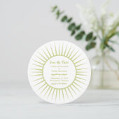 Groene Deco Retro Save the Date Uitnodiging (Staand voorkant)