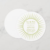 Groene Deco Retro Save the Date Uitnodiging (Voorkant / Achterkant)