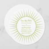 Groene Deco Retro Save the Date-uitnodiging Kaart (Voorkant / Achterkant)