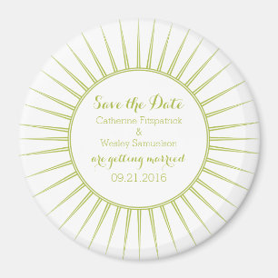 Groene Deco Retro sparen de Magnet van de Datum