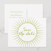 Groene Deco Retro sparen het Briefkaart van de Dat (Voorkant / Achterkant)