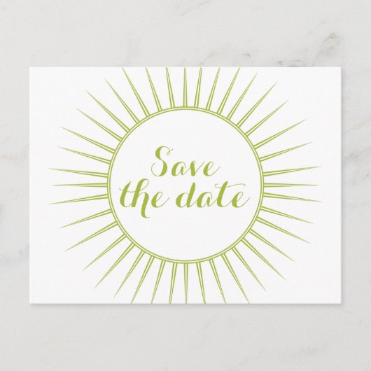 Groene Deco Retro sparen het Briefkaart van de Dat (Voorkant)