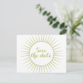 Groene Deco Retro sparen het Briefkaart van de Dat (Staand voorkant)
