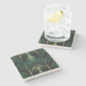 Groene Deco Stenen Onderzetter (Zijkant)