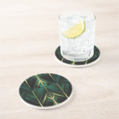 Groene Deco Zandsteen Onderzetter (Zijkant)