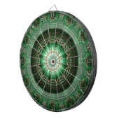 Groene decoratieve bloemendartbord dartbord (Voorkant Rechts)