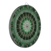 Groene decoratieve bloemendartbord dartbord (Voorkant Links)