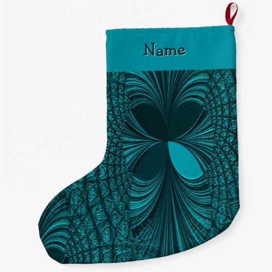 Groene decoratieve kerstkous grote kerstsok (Achterkant)