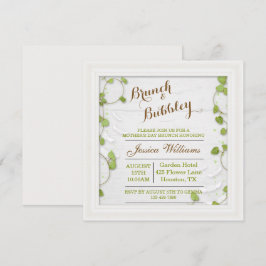 Groene decoratieve Moederdag brunch & bubbels Kaart