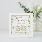 Groene decoratieve Moederdag brunch & bubbels Kaart (Staand voorkant)