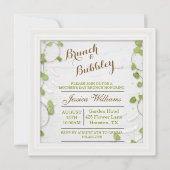Groene decoratieve Moederdag brunch & bubbels Kaart (Voorkant)