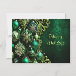 Groene Decoratieve Ornamenten Vakantie Briefkaart