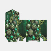 Groene Decoratieve Ornamenten Vakantie Cadeaubox Bedankdoosjes (Uitgevouwen)