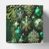 Groene Decoratieve Ornamenten Vakantie Cadeaubox Bedankdoosjes (Bovenkant)