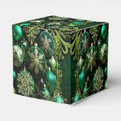 Groene Decoratieve Ornamenten Vakantie Cadeaubox Bedankdoosjes (Achterkant)
