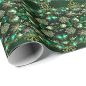 Groene decoratieve Ornamenten vakantie inpakpapier (Rol Hoek)