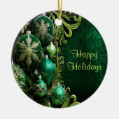 Groene Decoratieve Ornamenten Vakantie Ornament (Voorkant)