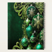 Groene decoratieve ornamenten vakantie planner (Achterkant)