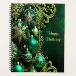 Groene decoratieve ornamenten vakantie planner