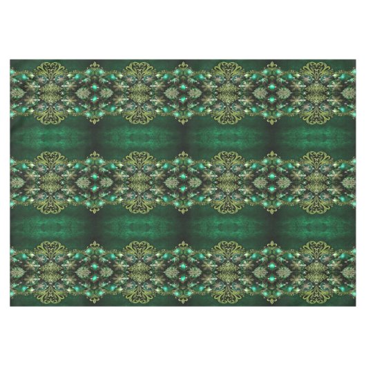 Groene Decoratieve Ornamenten Vakantie Tafelkleed (Voorkant (Horizontaal))