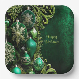 Groene Decoratieve Ornamenten Vakantiepapier Bord