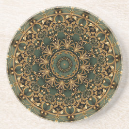 Groene decoratieve zandstenen onderzetter