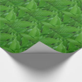 Groene deegbladeren met spoelpapier cadeaupapier (Hoek)
