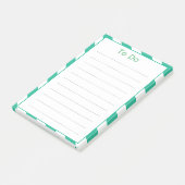 Groene deklettenstrepen om lijst te doen post-it® notes (Schuin)