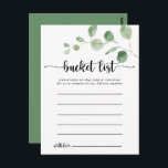 Groene Delight Eucalyptus Eenvoudige Bucket List K Briefkaart<br><div class="desc">Deze groene delight eucalyptus eenvoudige bucket list kaarten zijn de perfecte activiteit voor een moderne bruiloft receptie of vrijgezellenfeest. Het ontwerp is voorzien van waterverf handgetekende eucalyptustakken en -bladeren. Verander de formulering om aan te passen aan elke levensevenement. Bucket list teken wordt apart verkocht.</div>