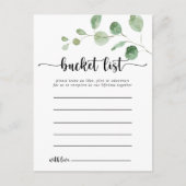 Groene Delight Eucalyptus Eenvoudige Bucket List K Briefkaart (Voorkant)