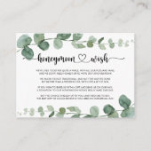 Groene Delight Eucalyptus Honeymoon Wens  Informatiekaartje (Voorkant)