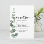 Groene Delight Eucalyptus Kalligrafie Snip en zie Kaart (Staand voorkant)