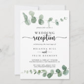 Groene Delight Eucalyptus Trouwreceptie  Kaart (Voorkant)