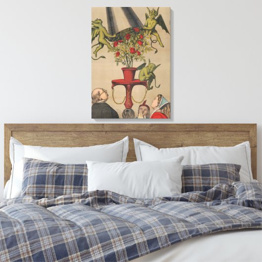 Groene demonen verwijderen Hoesje uit boeket van R Canvas Afdruk (Insitu (Slaapkamer))