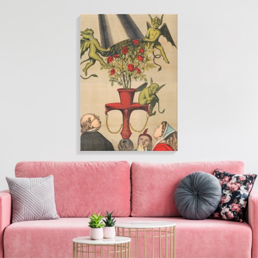 Groene demonen verwijderen Hoesje uit boeket van R Canvas Afdruk (Insitu (Woonkamer))