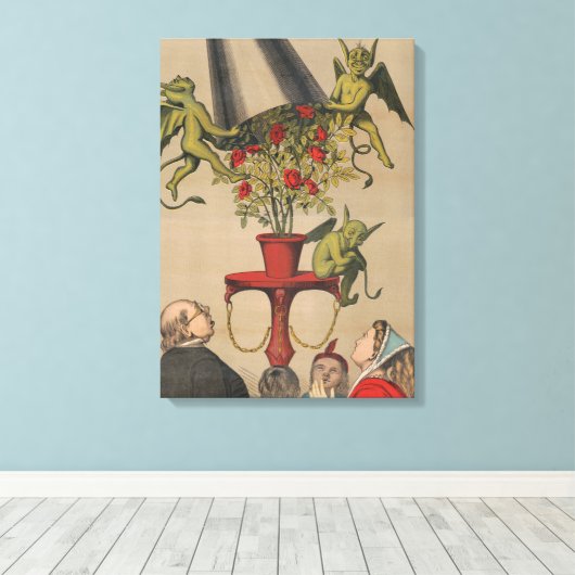 Groene demonen verwijderen Hoesje uit boeket van R Canvas Afdruk (Insitu (Houten vloer))