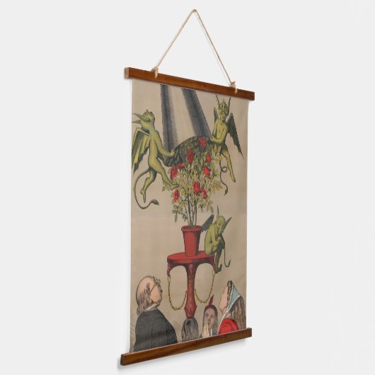 Groene demonen verwijderen Hoesje uit boeket van R Hangend Wandkleed (Gebogen)