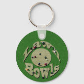 Groene Denim Lawn Bowls, Sleutelhanger (Voorkant)