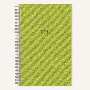 Groene Denim Monogram INITIALEN Grijs Mannelijk Co Notitieboek