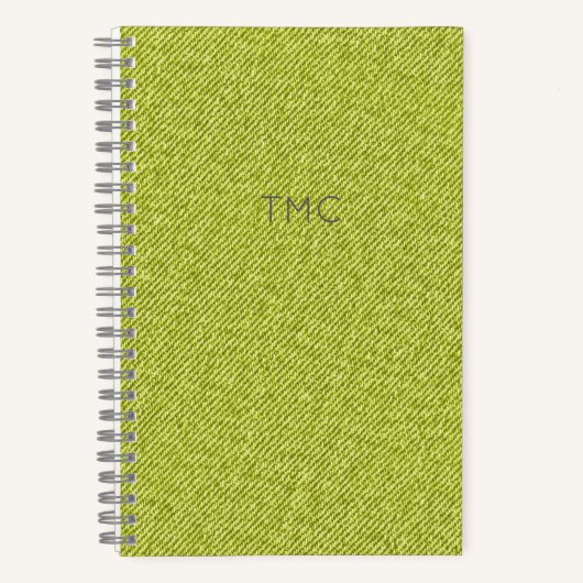 Groene Denim Monogram INITIALEN Grijs Mannelijk Co Notitieboek (Voorkant)