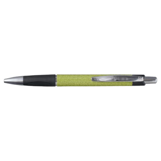Groene Denim Monogram Initialen Grijs Modern Cool Pen (Achterkant)