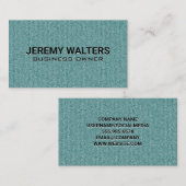 Groene denim stof achtergrond visitekaartje (Voorkant / Achterkant)