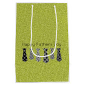 Groene denim Stropdassen Happy Fathers Day DAD Medium Cadeauzakje (Achterkant)