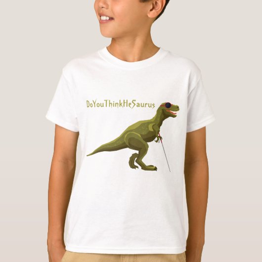 Groene DenkJeHijSaurus Dinosaurus T-shirt (Voorkant)