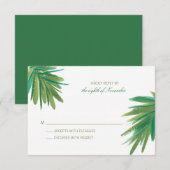 Groene dennen Bossen Waterverf | Bruiloft RSVP (Voorkant / Achterkant)