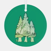 groene dennen glas ornament (Achterkant)