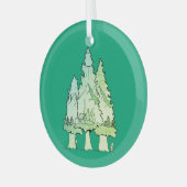 groene dennen glas ornament (Voorkant links)