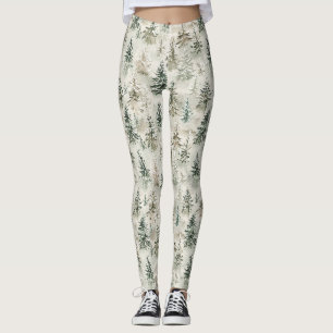 Groene dennen kerstbomen leggings